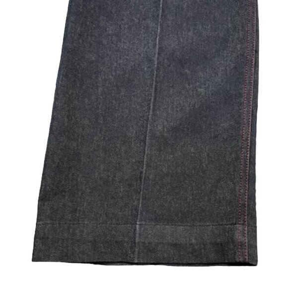 A Line Women's Stretch Straight Leg Black Denim Look Pants Lightweight Size 12 - Picture 2 of 12